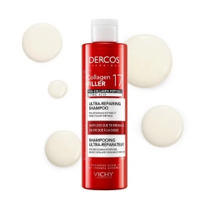 Sampon ultra-reparator pentru par deteriorat si fragil Dercos Collagen 17 Filler, 200ml, Vichy - Img 4