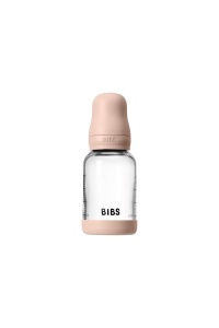 Set complet biberon din sticlă anticolici, tetină latex cu flux lent, 120 ml, Blush, Bibs - Img 2