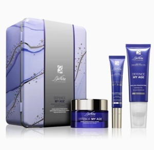 Set Defence My Age: Peeling 50 ml + Crema zi 50 ml + Ser contur ochi si buze 15 ml, BioNike