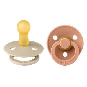 Suzete din latex cu tetina rotunda Colour, 6 luni+, Vanilla - Peach, 2 bucati, Bibs 120229 - Img 3