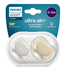 Suzete Ultra Air SCF085/15 pentru 0-6 luni Neutru, 2 bucati, Philips Avent