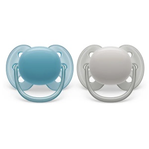 Suzete Ultra Soft SCF091/17 pentru 6-18 luni Bleu/Gri, 2 bucati, Philips Avent - Img 3
