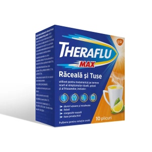 Theraflu Max raceala si tuse, 10 plicuri, Haleon - Img 2