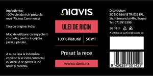 Ulei de Ricin 50 ml, Niavis - Img 2