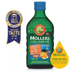 Ulei din ficat de cod cu aroma de Tutti Frutti, 250ml, Moller's - Img 2
