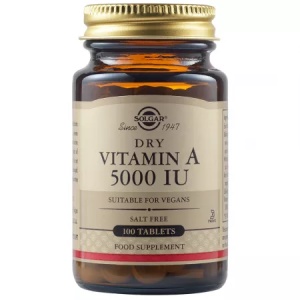 Vitamina A uscata 5000 UI, 100 tablete, Solgar