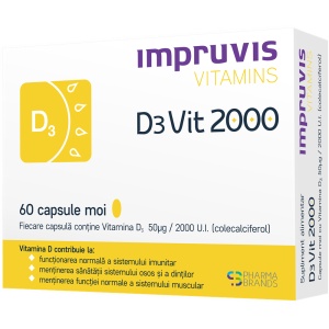 Vitamina D3 2000 U.I DeVit, 60 capsule moi, Pharma Brands