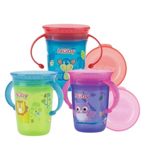 Wonder Cup decorat cu manere 360 grade +6 luni, 240ml 414001, Nuby - Img 2