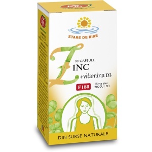 Zinc + Vitamina D3, F180, 30 capsule, Fares