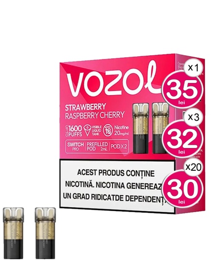 VOZOL Cartuse SWITCH PRO STRAWBERRY RASPBERRY CHERRY