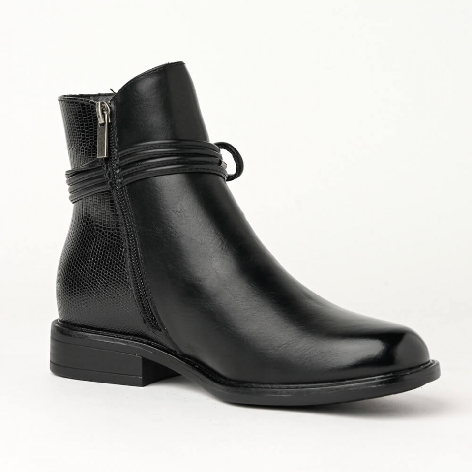 Ravne poluduboke čizme A2264 crne