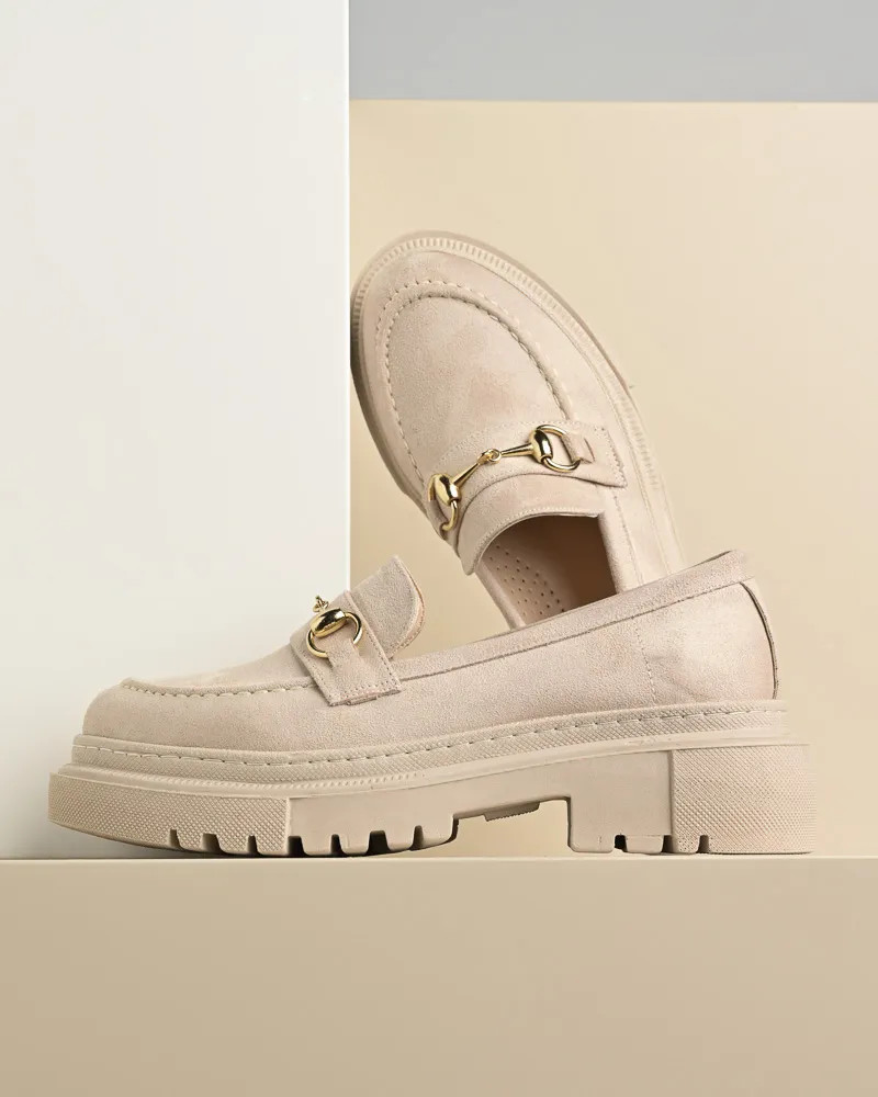 Cipele na debelom đonu 205 bež velur