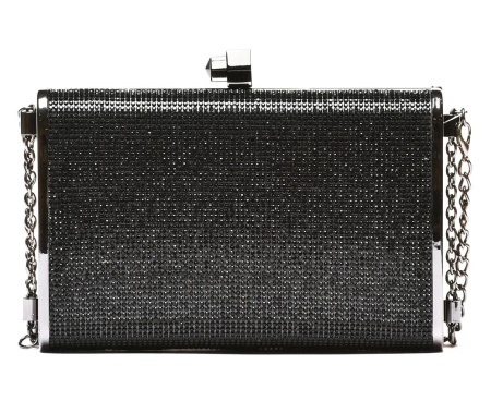 Elegantna torbica sa podesivim kaiš lancem T032560 crna