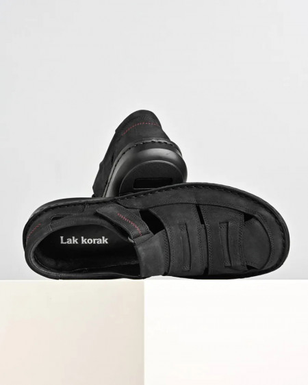Sandale od kože za muškarce, crna boja, slika 5