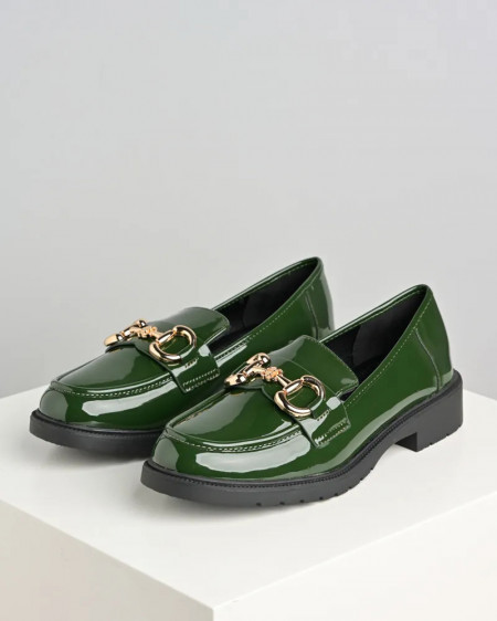 Zelene lakovane ravne cipele Superbrend, slika 1