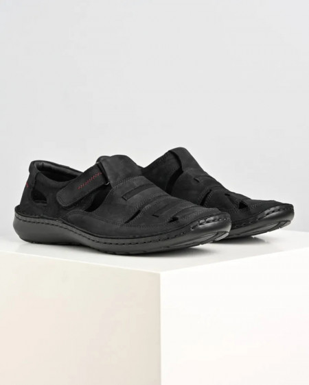 Sandale od kože za muškarce, crna boja, slika 6