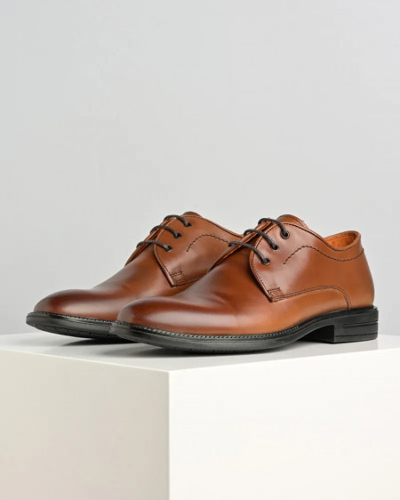 Kožne elegantne svetlo braon muške cipele, slika 1