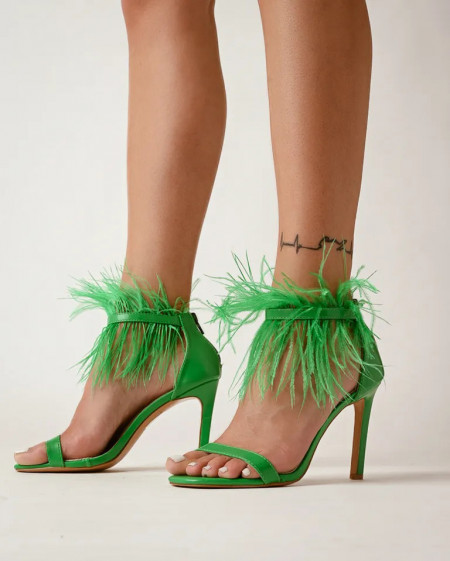 Zelene sandale sa perjem, brend Favorito, slika 1