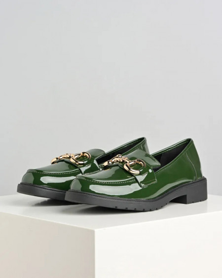 Zelene lakovane ravne cipele Superbrend, slika 5