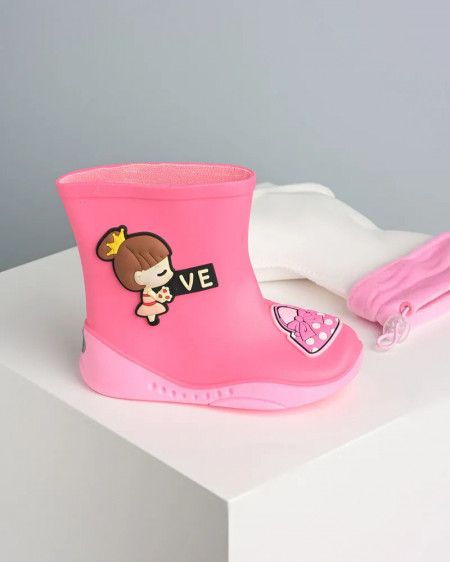 Dečije čizme za kišu, pink boja, slika 4