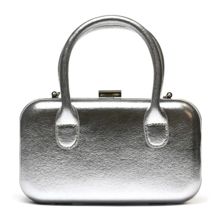 Elegantna mala torbica sa kaiš lancem T032566 srebrna
