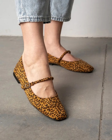 Ženske ravne baletanke L032520 leopard print