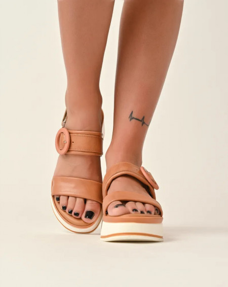 Kožne kamel ženske sandale proizvedene u Italiji, slika 5