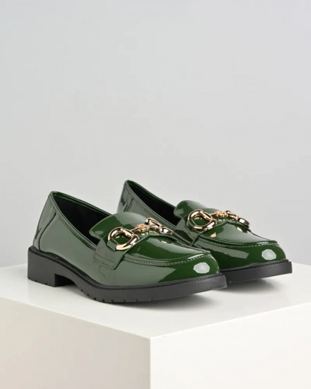 Zelene lakovane ravne cipele Superbrend, slika 4