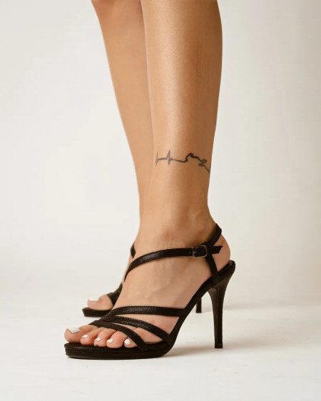 Crne sandale na kaišiće sa štiklom, brend Emelie Strandberg, slika 6