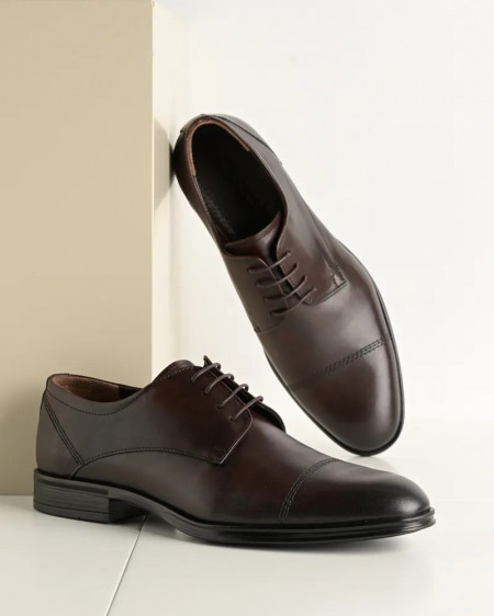 Braon elegantne cipele od kože, slika 1