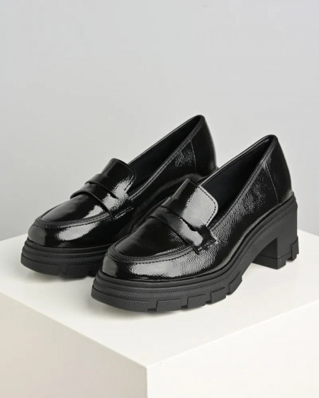 Crne lakovane ženske cipele na debelu petu Moleca, slika 3