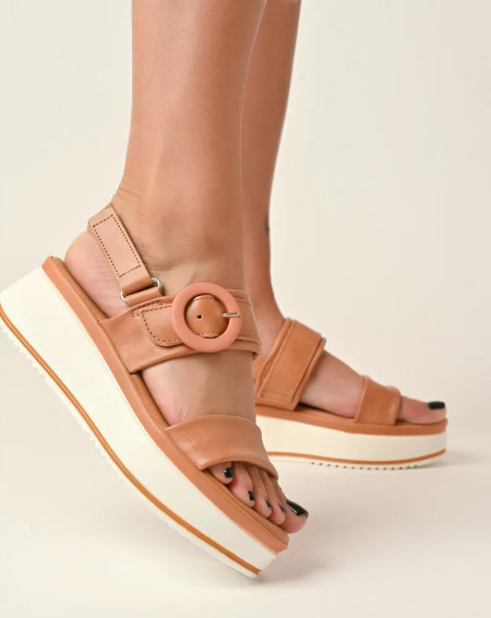 Kožne kamel ženske sandale proizvedene u Italiji, slika 7