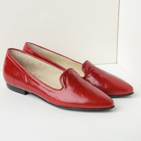 Kožne ženske ravne cipele B18/4 crvene