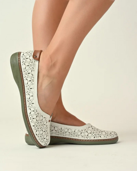 Udobne kožne cipele za žene bele boje, slika 5