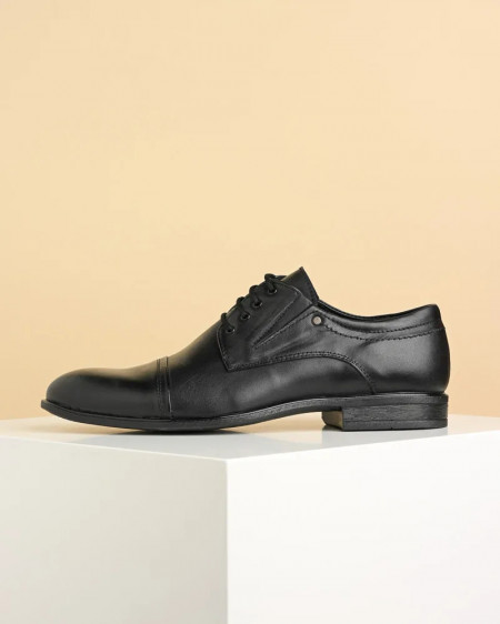 Crne kožne muške cipele za odelo, slika 2
