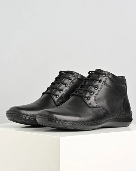 Crne muške duboke cipele od prirodne kože, slika 1