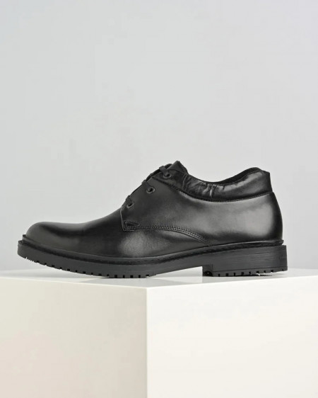 Crne duboke kožne muške cipele 856-01, slika 3