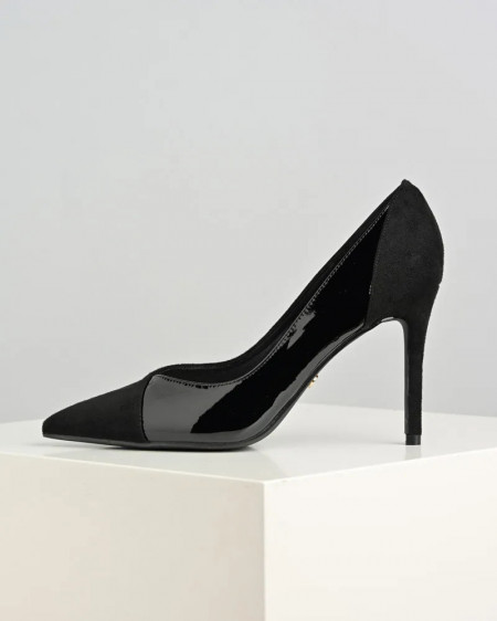 Ženske crne lakovane cipele na štiklu salonke, slika 3