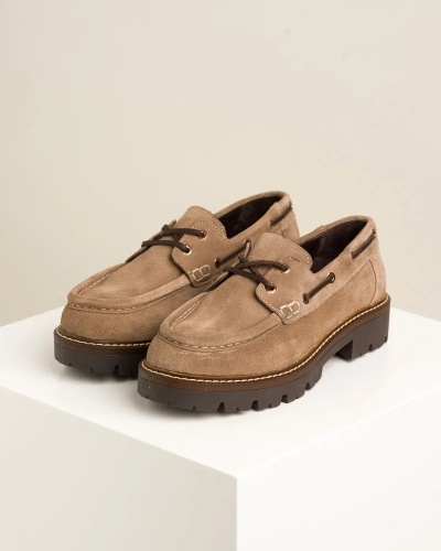 Ženske brodarice u bež boji od prirodne velur kože, slika 2