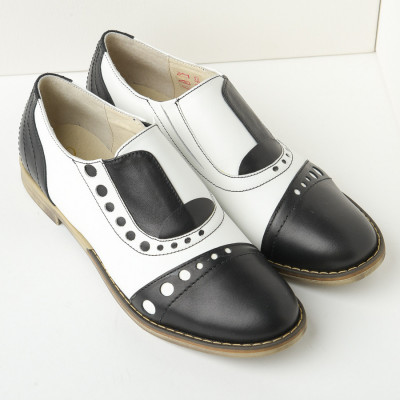 Kožne ženske cipele B17/10 crno-bele