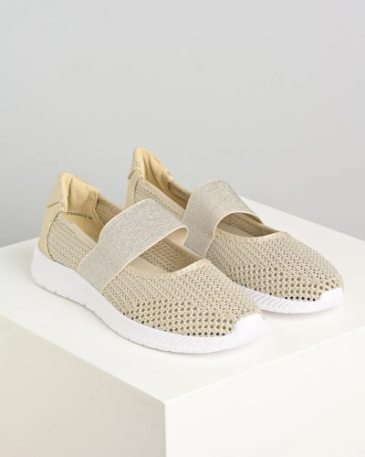 Zlatne buškane platnene espadrile, slika 6