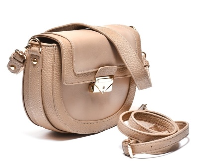 Ženska crossbody torbica u bež boji sa metalnom kopčom, slika 2