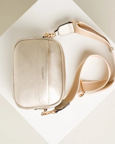 Ženska crossbody torbica u zlatnoj boji, slika 9