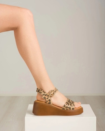 Ženske sandale u leopard printu, na platformu, slika 4
