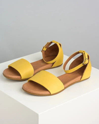 Kožne ravne sandale 2035 žute