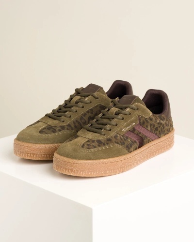 Maslinaste kožne patike sa leopard printom, za žene, brend Tamaris, slika 2