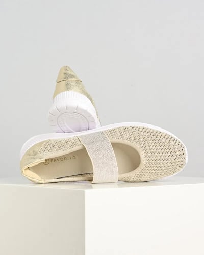 Zlatne buškane platnene espadrile, slika 8