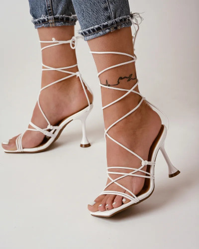 Bele sandale na štiklu 10 cm, brend Vizzano, slika 1