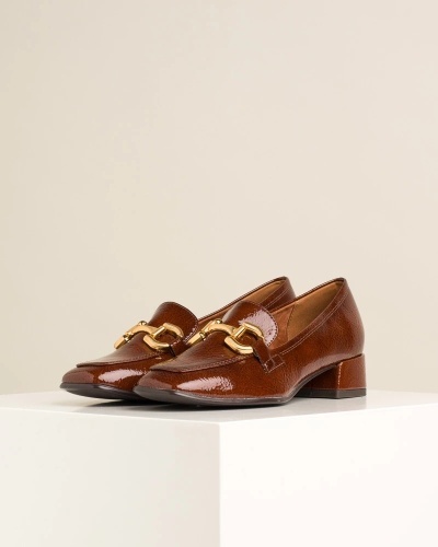 Braon udobne ženske cipele na blok petu, slika 7