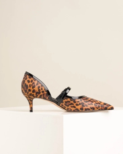 Ženske salonke na štiklu od prirodne kože, leopard print, slika 5